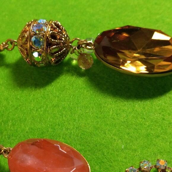 NWT ABS Allen Schwartz Gold tone Metal Floral Necklace - Picture 6 of 7